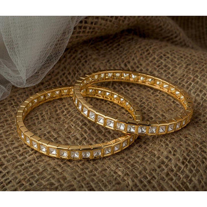 VIVINIA By Vidhi Mehra Gold Plated Womens Kundan Polki Bangles