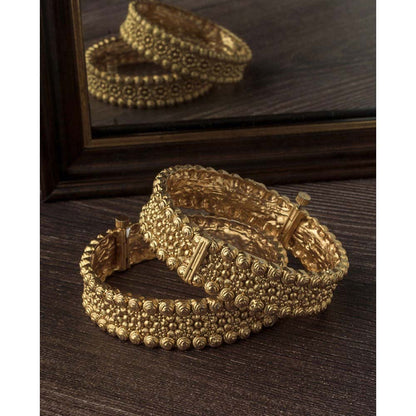 VIVINIA By Vidhi Mehra Gold Plated Temple Womens Bangles