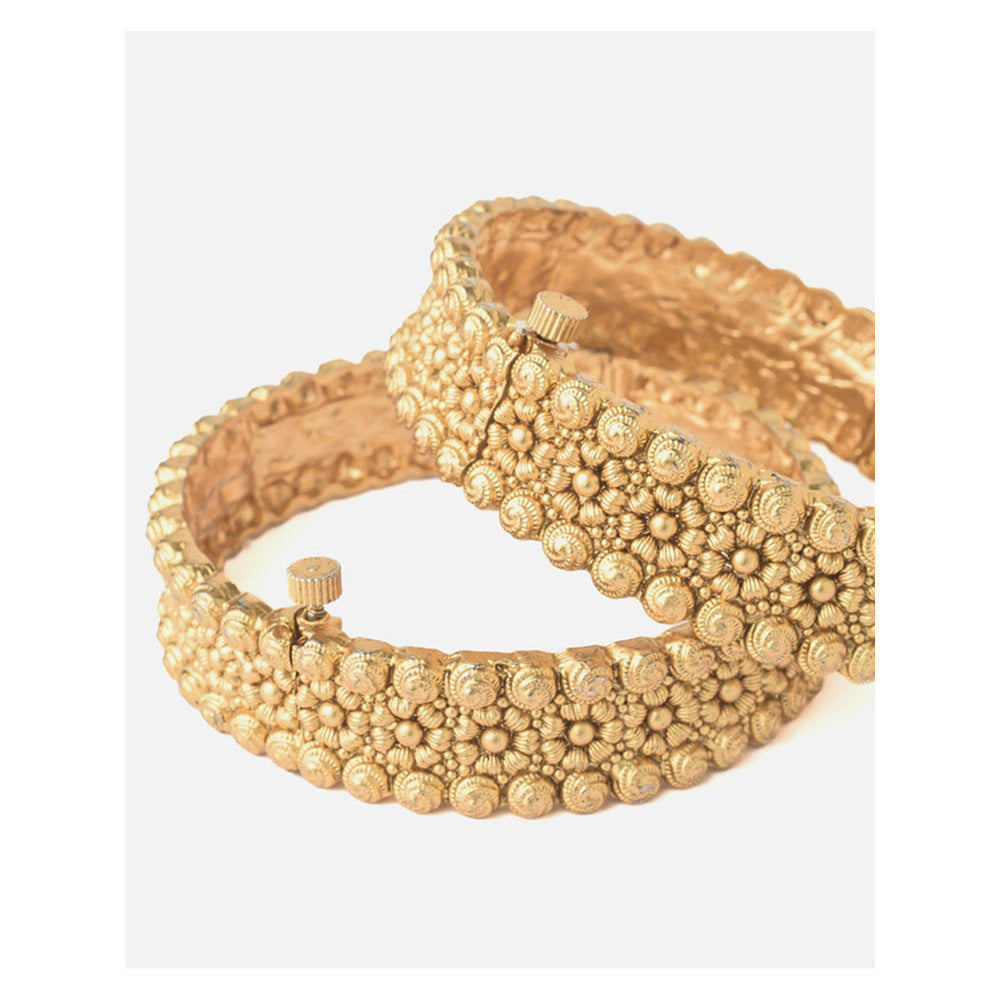 VIVINIA By Vidhi Mehra Gold Plated Temple Womens Bangles