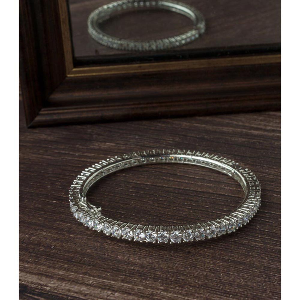 VIVINIA By Vidhi Mehra Silver Plated Zircon Womens Bangles