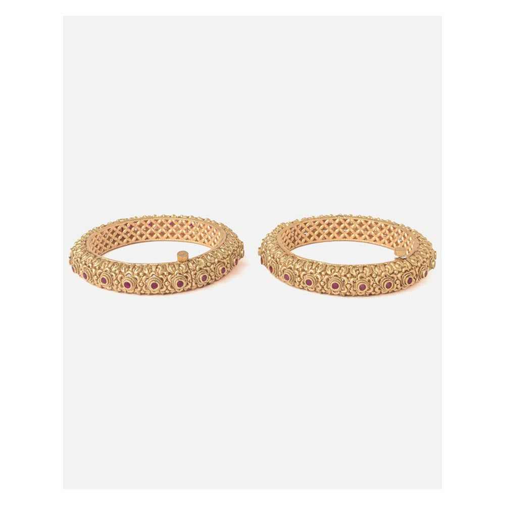 VIVINIA By Vidhi Mehra Gold Plated Temple Womens Bangles