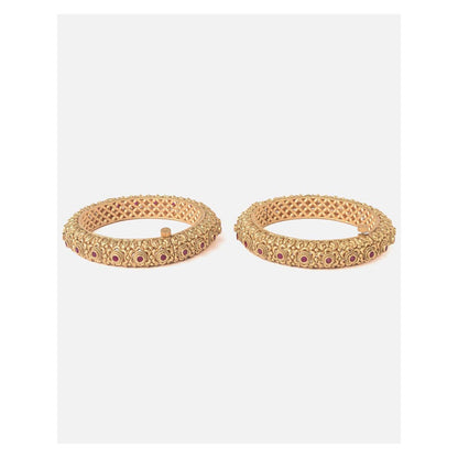 VIVINIA By Vidhi Mehra Gold Plated Temple Womens Bangles