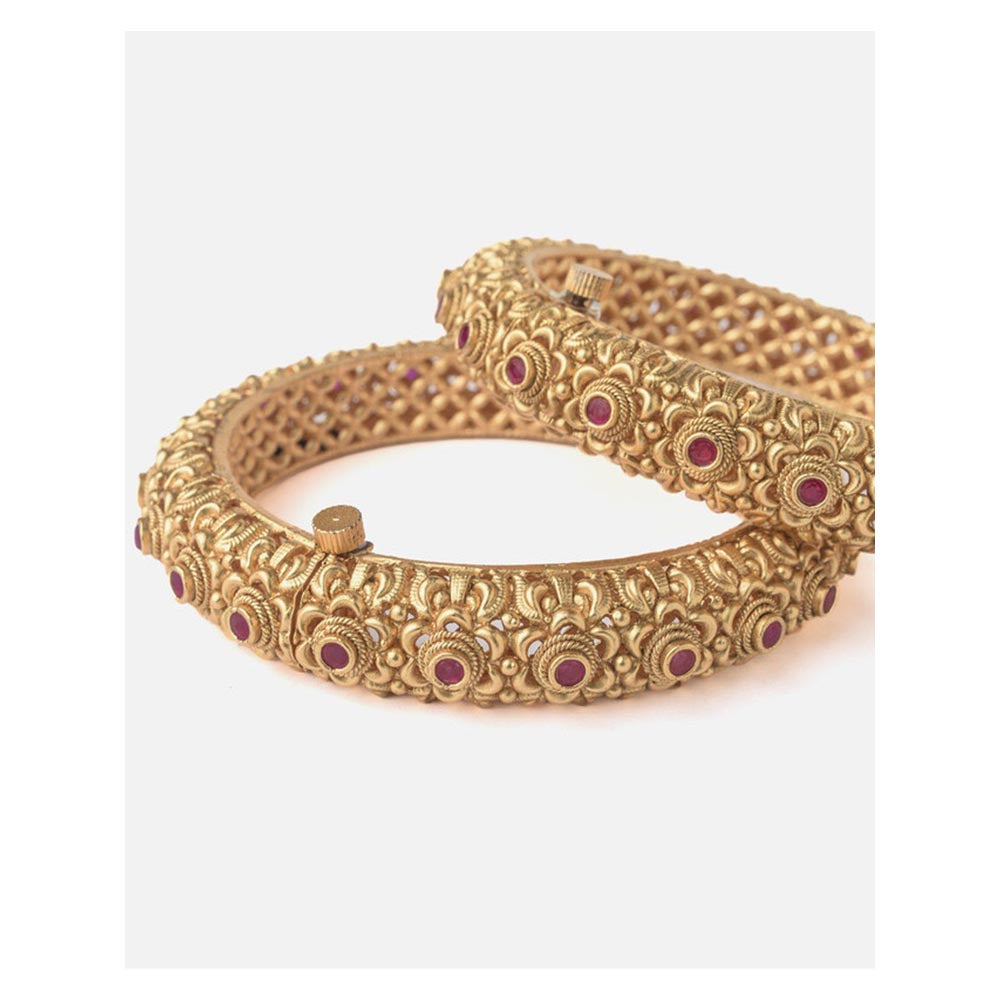 VIVINIA By Vidhi Mehra Gold Plated Temple Womens Bangles
