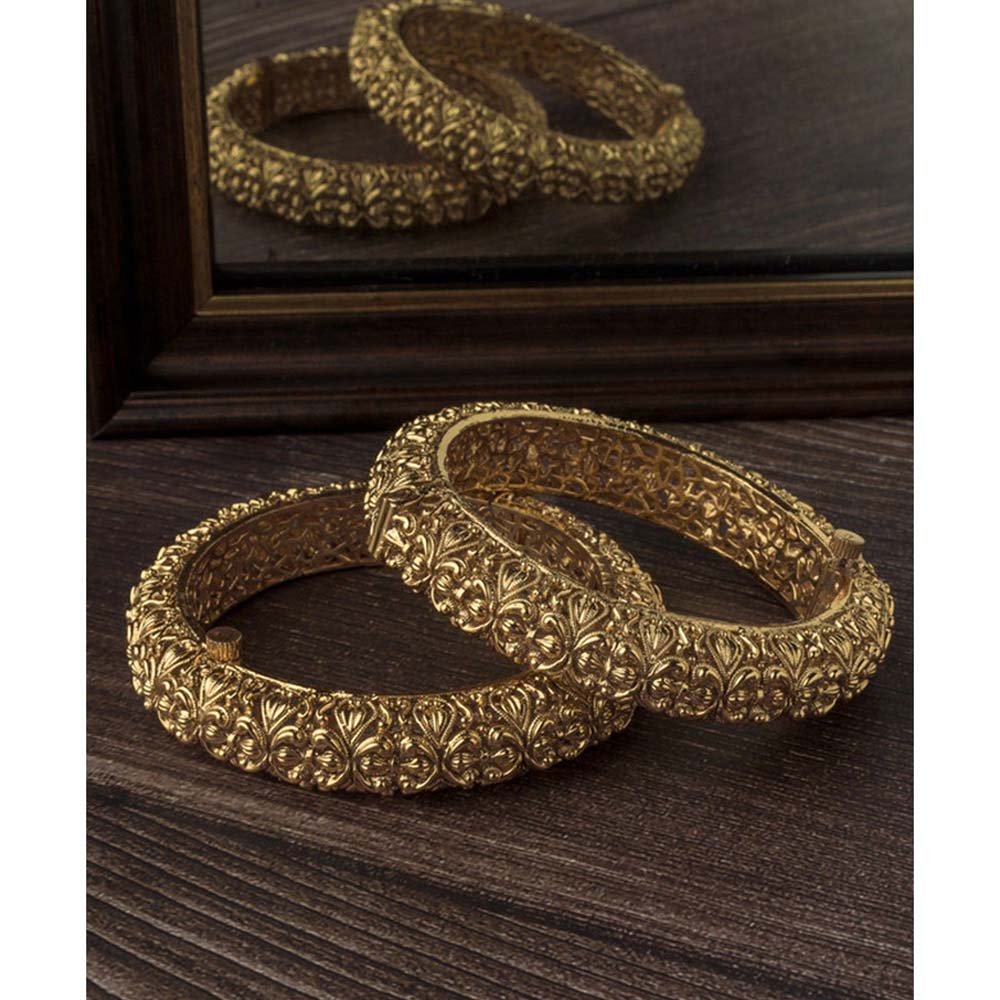 VIVINIA By Vidhi Mehra Gold Plated Temple Womens Bangles