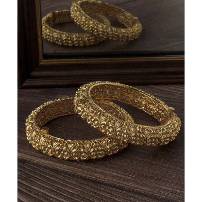 VIVINIA By Vidhi Mehra Gold Plated Temple Womens Bangles