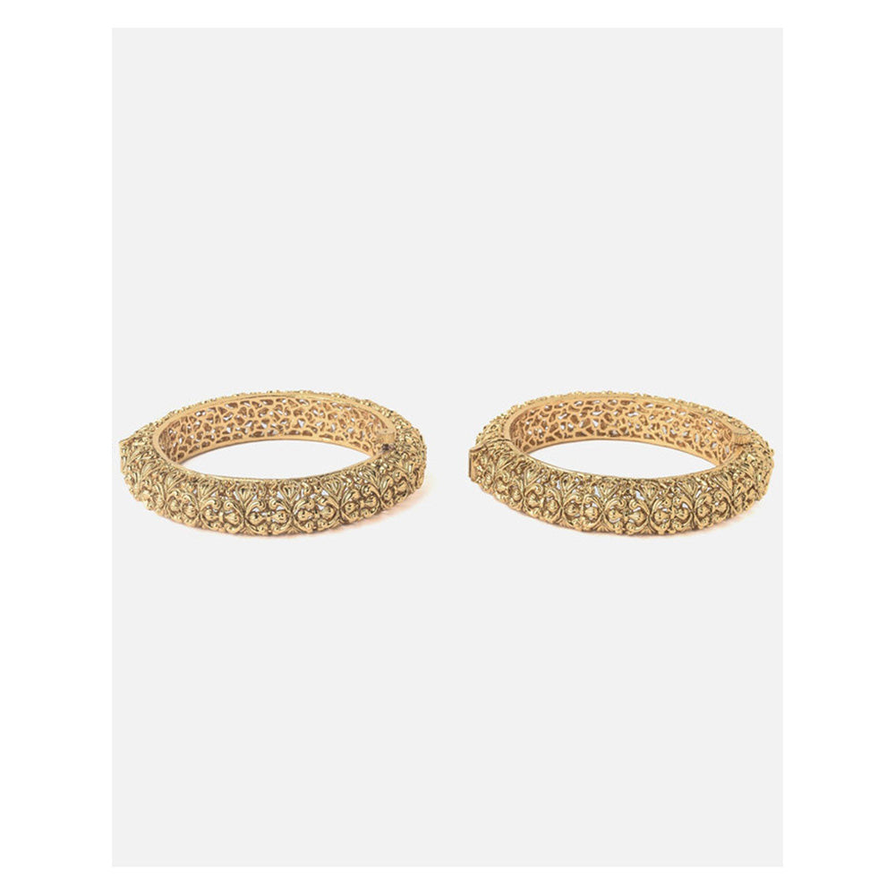 VIVINIA By Vidhi Mehra Gold Plated Temple Womens Bangles