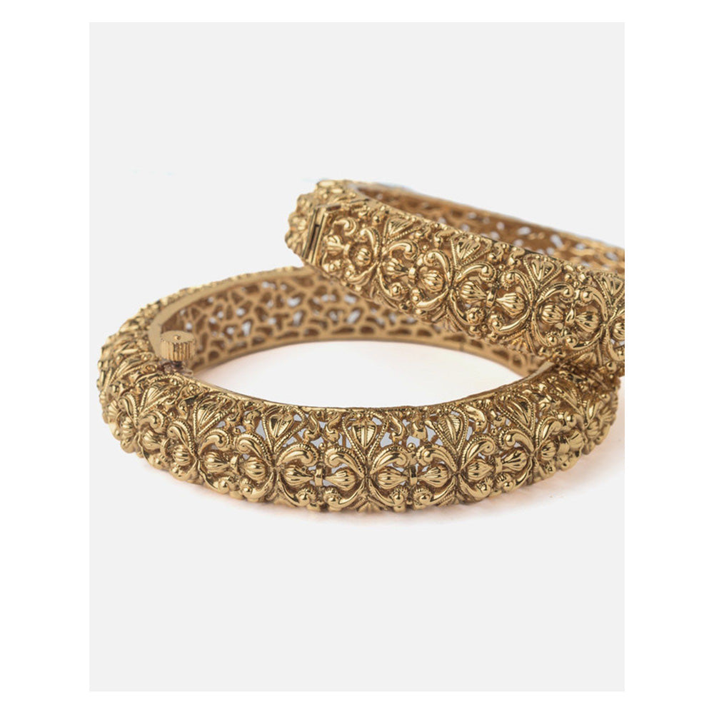 VIVINIA By Vidhi Mehra Gold Plated Temple Womens Bangles
