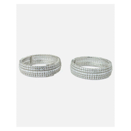VIVINIA By Vidhi Mehra Silver Plated Zircon Womens Bangles