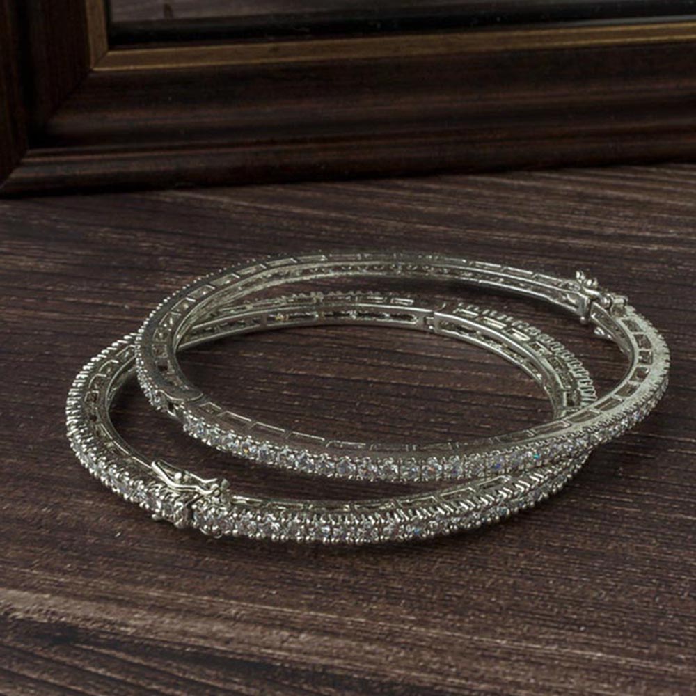VIVINIA By Vidhi Mehra Silver Plated Zircon Womens Bangles