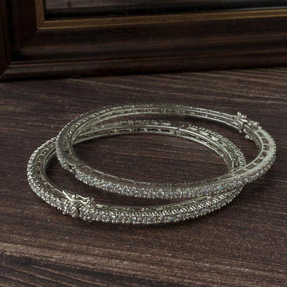 VIVINIA By Vidhi Mehra Silver Plated Zircon Womens Bangles