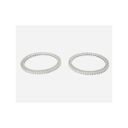 VIVINIA By Vidhi Mehra Zia Silver Plated White Womens Zircon Bangles