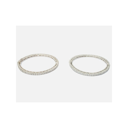 VIVINIA By Vidhi Mehra Zia Silver Plated White Womens Zircon Bangles