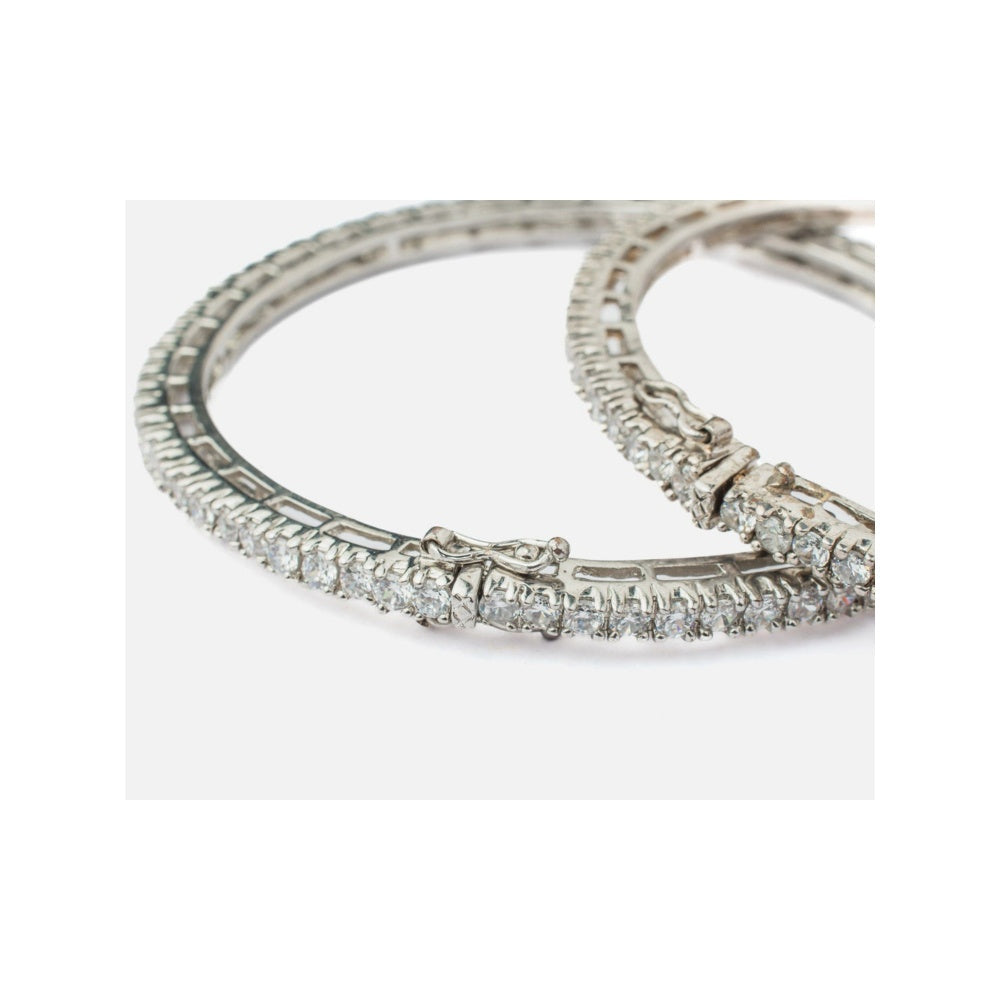 VIVINIA By Vidhi Mehra Zia Silver Plated White Womens Zircon Bangles