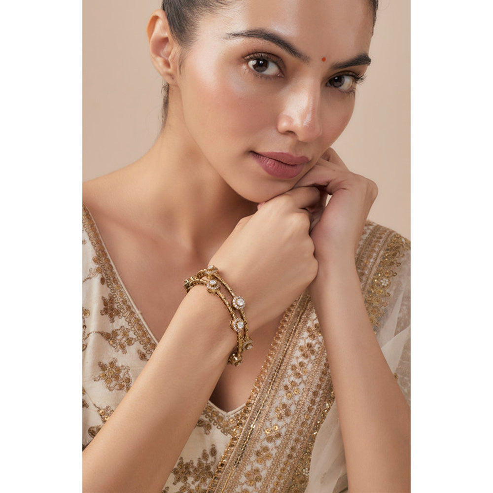 VIVINIA By Vidhi Mehra Florence Gold Plated Womens Kundan Polki Bangles