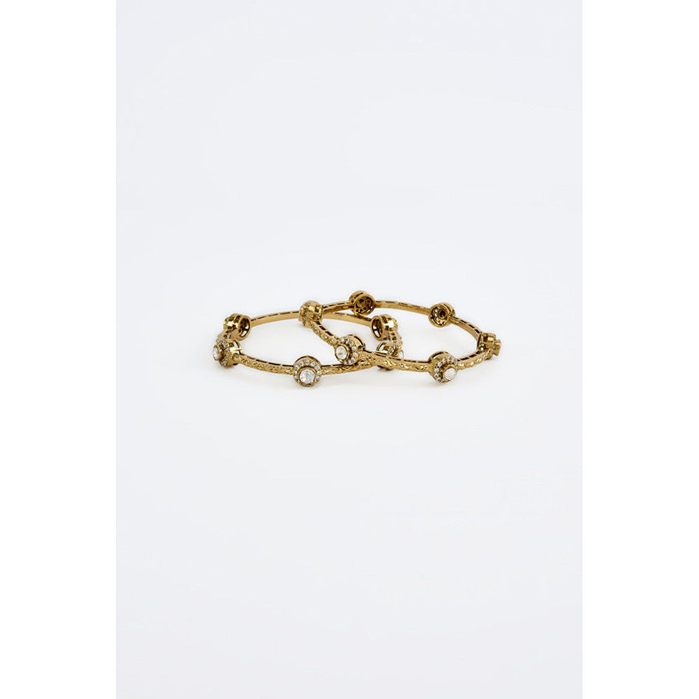 VIVINIA By Vidhi Mehra Florence Gold Plated Womens Kundan Polki Bangles