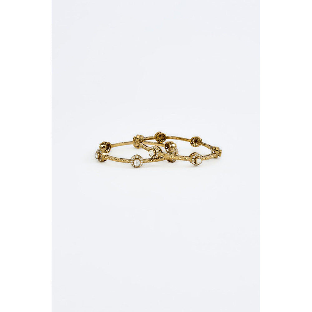 VIVINIA By Vidhi Mehra Florence Gold Plated Womens Kundan Polki Bangles