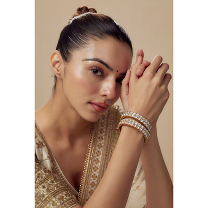 VIVINIA By Vidhi Mehra Saadgi Gold Plated Womens Kundan Polki Bangles