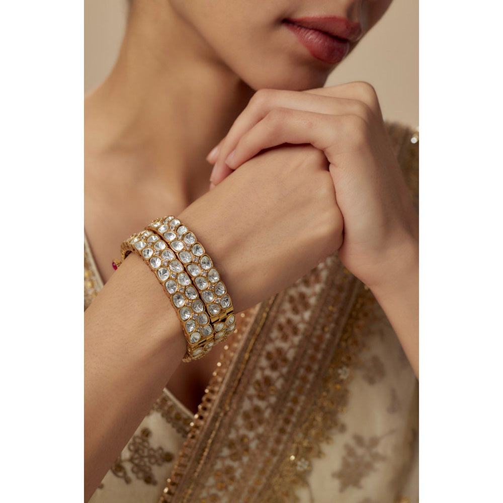 VIVINIA By Vidhi Mehra Saadgi Gold Plated Womens Kundan Polki Bangles
