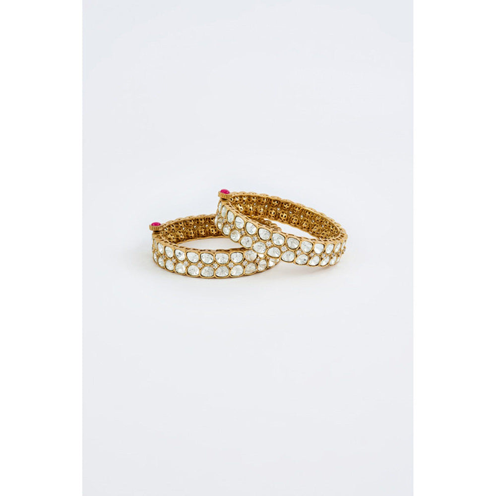 VIVINIA By Vidhi Mehra Saadgi Gold Plated Womens Kundan Polki Bangles