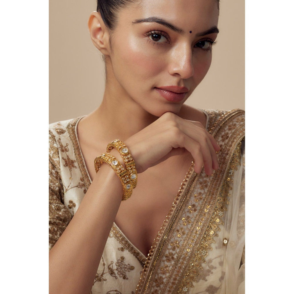 VIVINIA By Vidhi Mehra Gold Plated Womens Kundan Polki Bangles