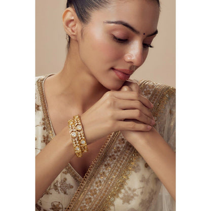 VIVINIA By Vidhi Mehra Gold Plated Womens Kundan Polki Bangles