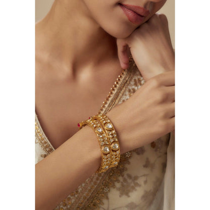 VIVINIA By Vidhi Mehra Gold Plated Womens Kundan Polki Bangles