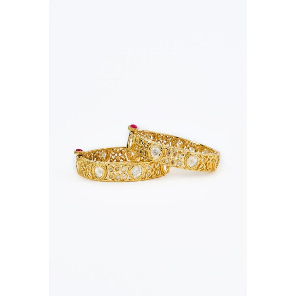 VIVINIA By Vidhi Mehra Gold Plated Womens Kundan Polki Bangles
