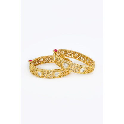 VIVINIA By Vidhi Mehra Gold Plated Womens Kundan Polki Bangles