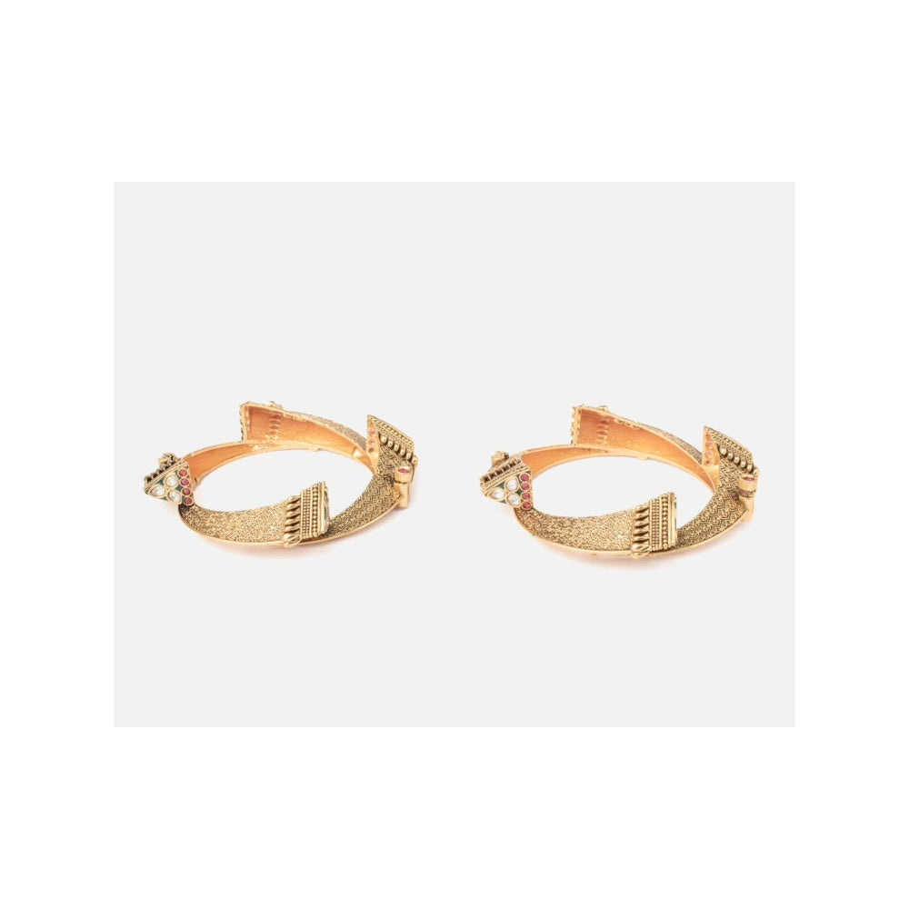 VIVINIA By Vidhi Mehra Isvaraah 2.0 Gold Plated Temple Bangles