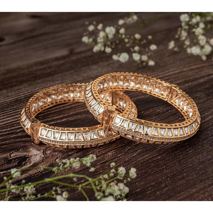 VIVINIA By Vidhi Mehra Isvaraah 2.0 Gold Plated Kundan/Polki Bangles