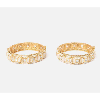 VIVINIA By Vidhi Mehra Isvaraah 2.0 Gold Plated Beads/Synthetic Stone Bangles