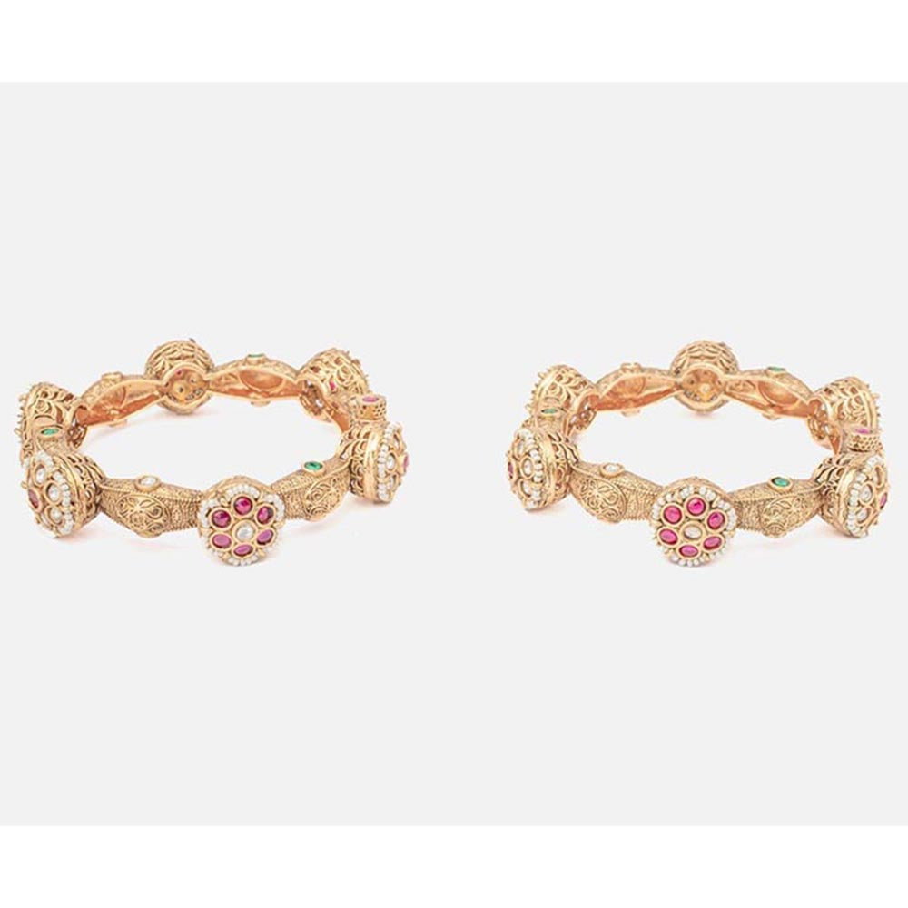 VIVINIA By Vidhi Mehra Isvaraah 2.0 Gold Plated Synthetic Stone Bangles