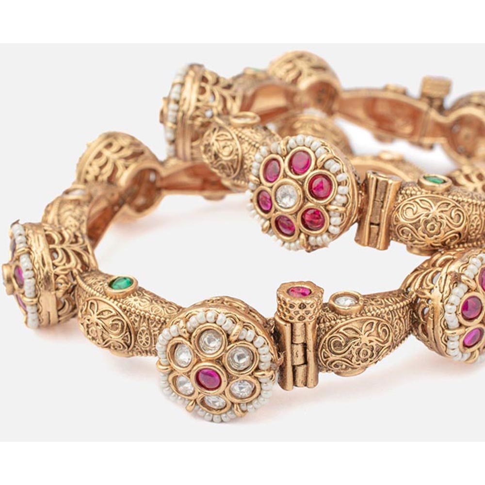 VIVINIA By Vidhi Mehra Isvaraah 2.0 Gold Plated Synthetic Stone Bangles