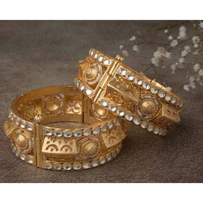 VIVINIA By Vidhi Mehra Gold Plated Womens Kundan Polki Bangles