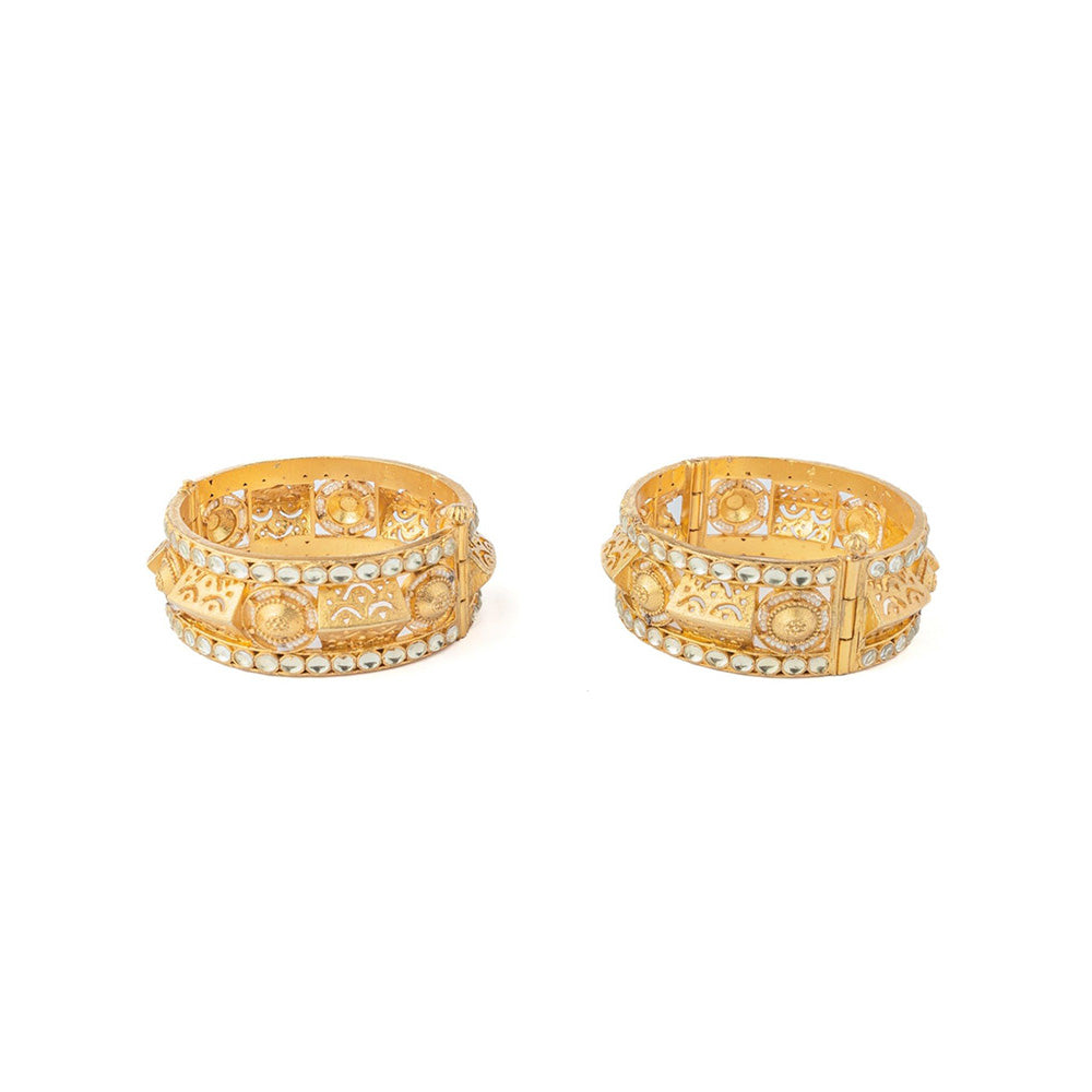 VIVINIA By Vidhi Mehra Gold Plated Womens Kundan Polki Bangles