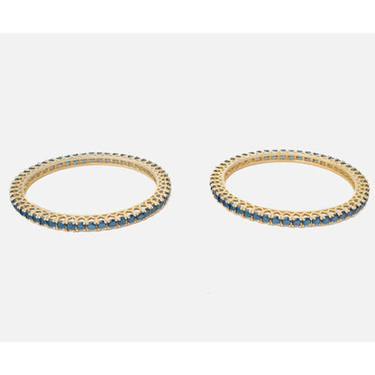 VIVINIA By Vidhi Mehra Zia 2.0 Gold Plated Blue Womens Zircon A Bangles