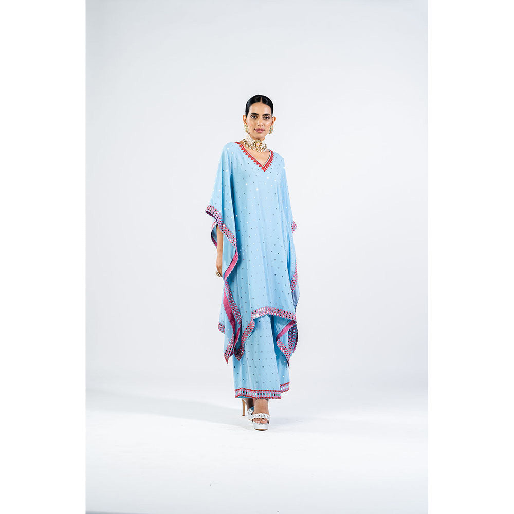 Vvani by Vani Vats Ice Blue Kaftan & Palazzo (Set of 2)
