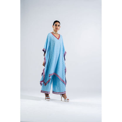 Vvani by Vani Vats Ice Blue Kaftan & Palazzo (Set of 2)