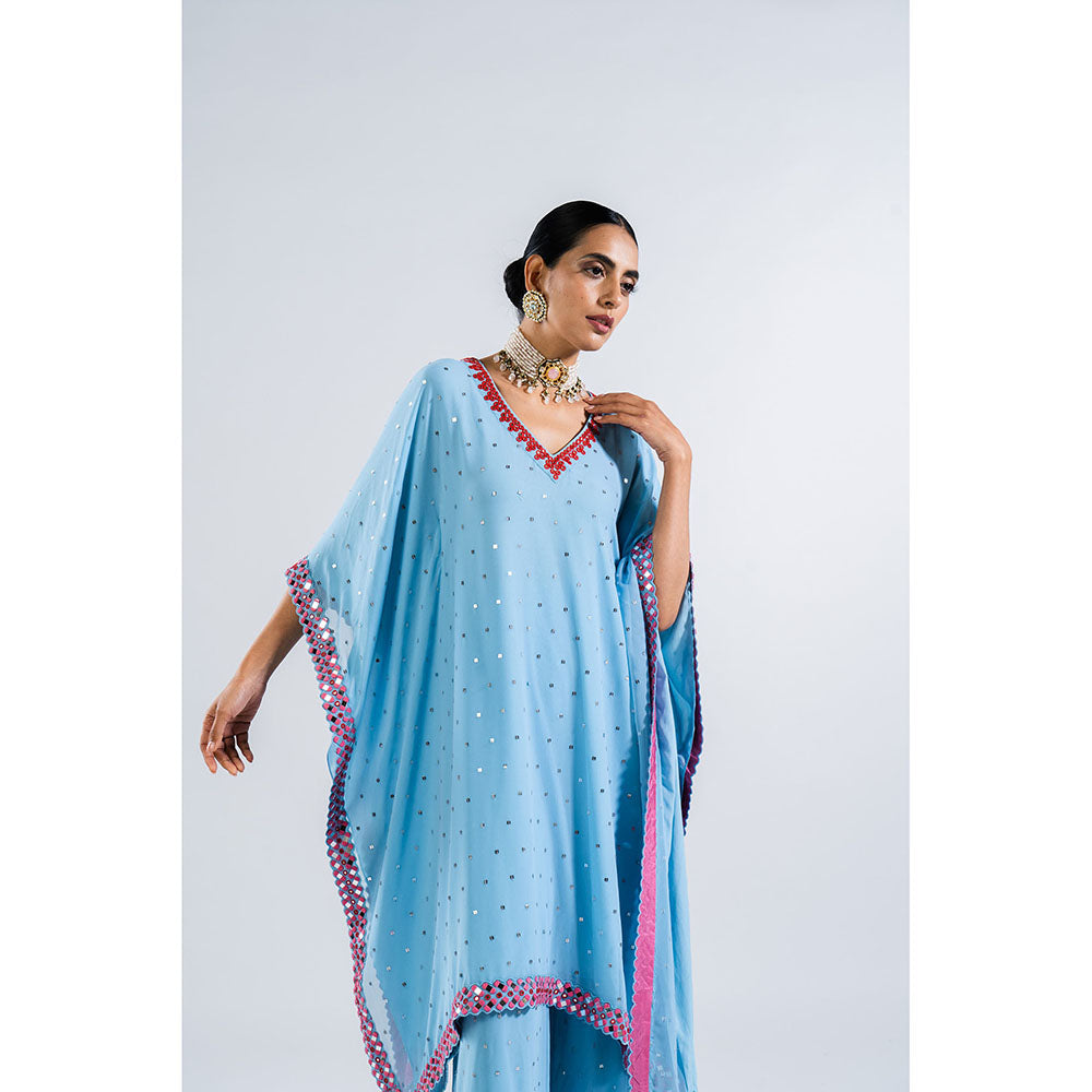 Vvani by Vani Vats Ice Blue Kaftan & Palazzo (Set of 2)