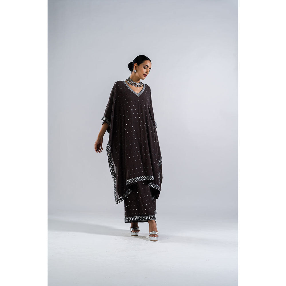 Vvani by Vani Vats Charcoal Grey Kaftan & Palazzo (Set of 2)
