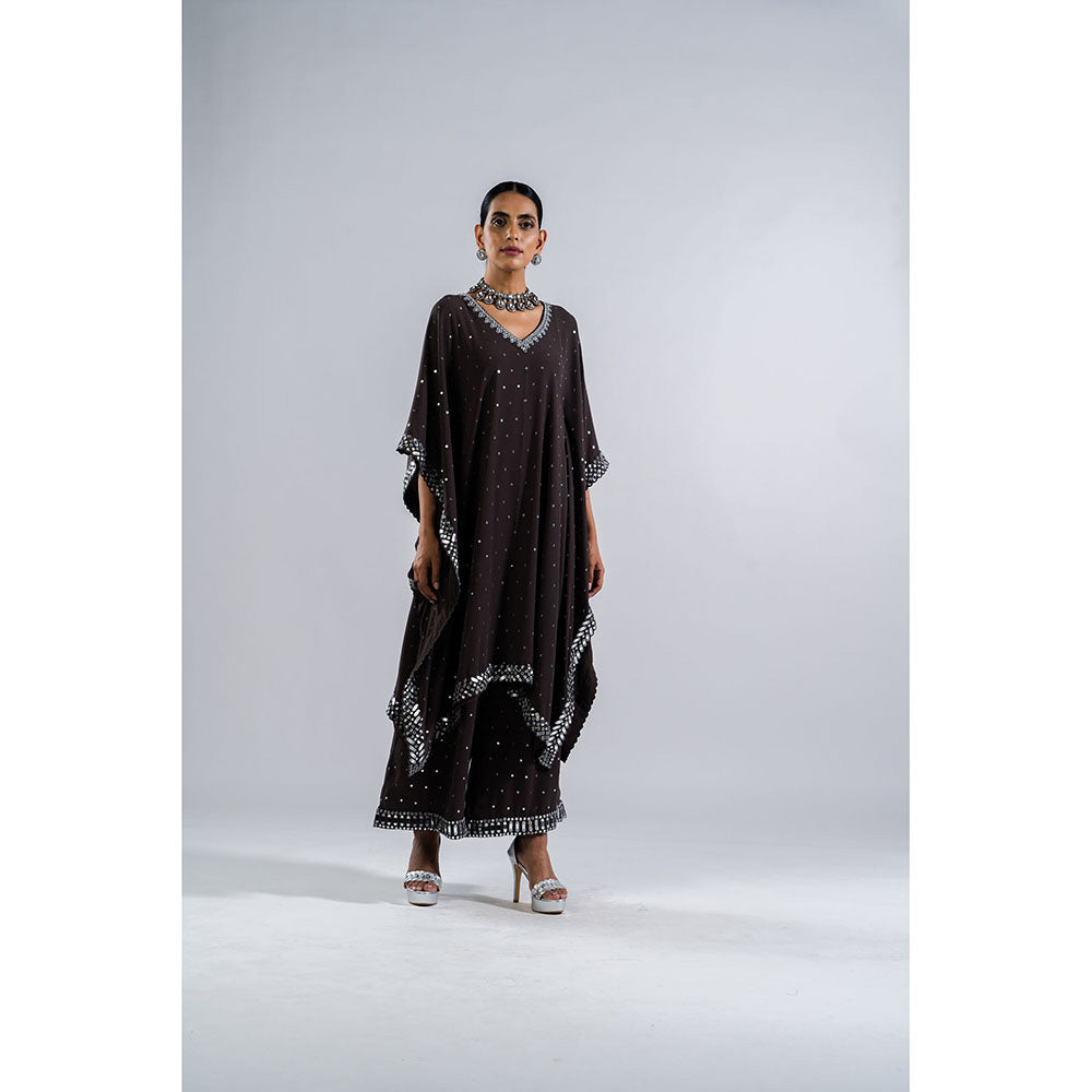 Vvani by Vani Vats Charcoal Grey Kaftan & Palazzo (Set of 2)
