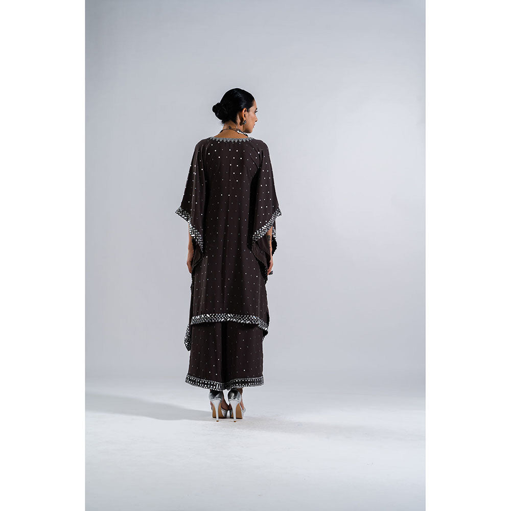 Vvani by Vani Vats Charcoal Grey Kaftan & Palazzo (Set of 2)
