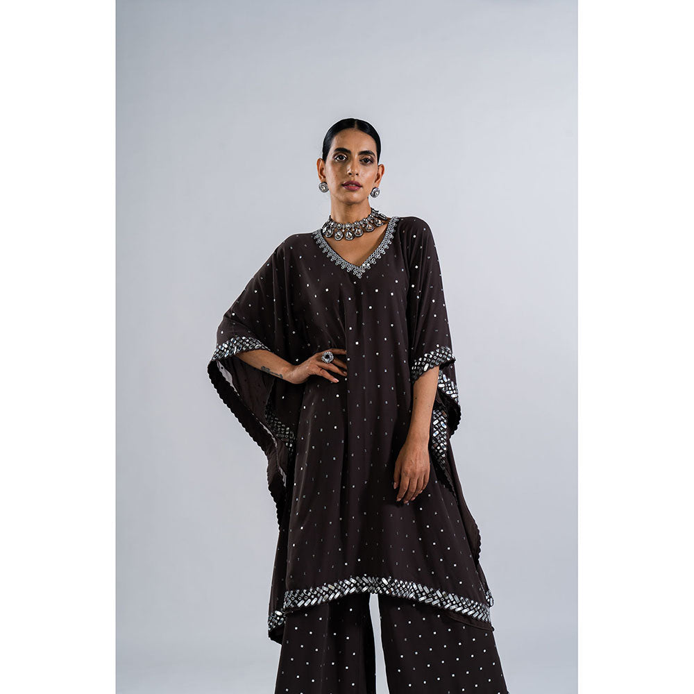 Vvani by Vani Vats Charcoal Grey Kaftan & Palazzo (Set of 2)