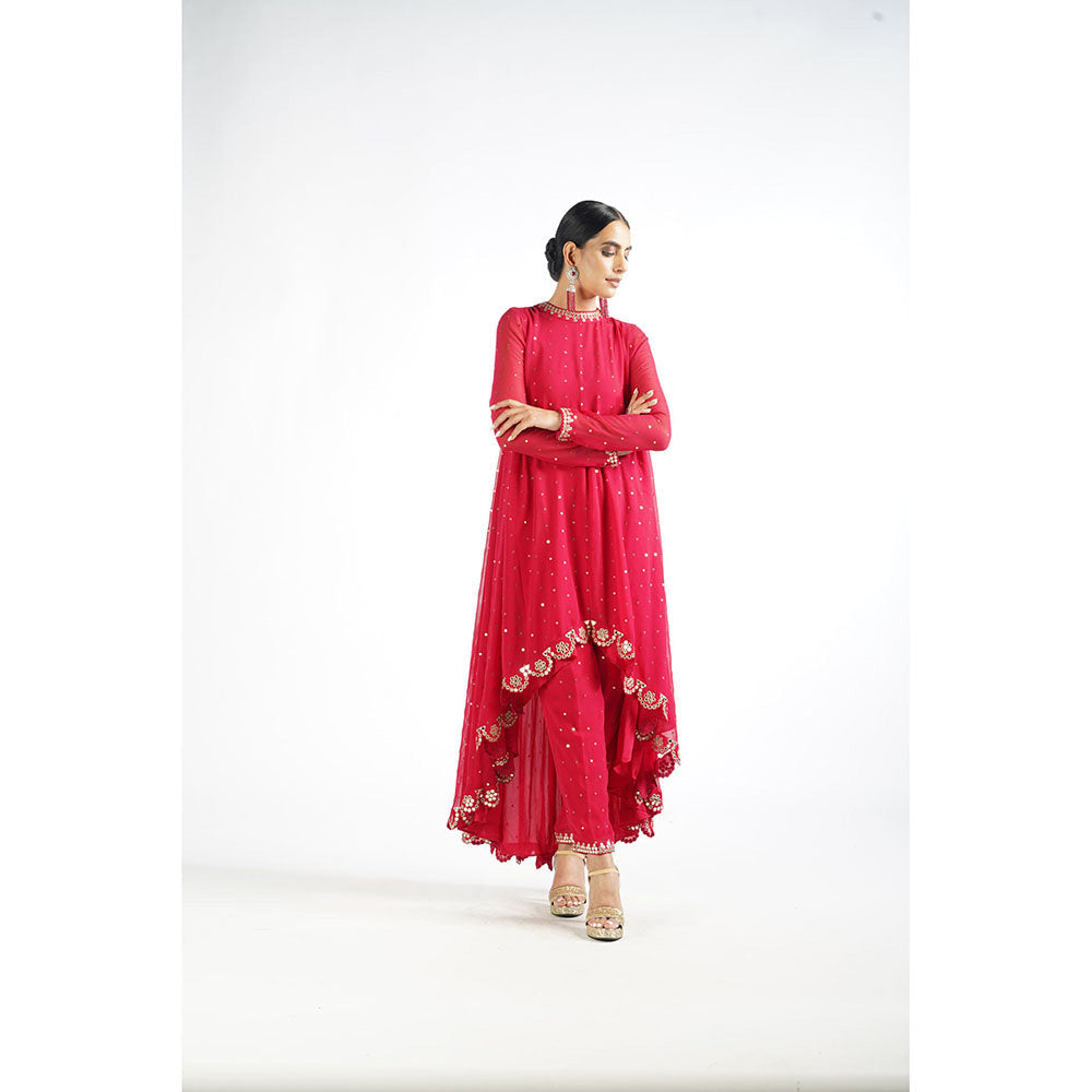 Vvani by Vani Vats Crimson Red Kurta & Pant (Set of 2)