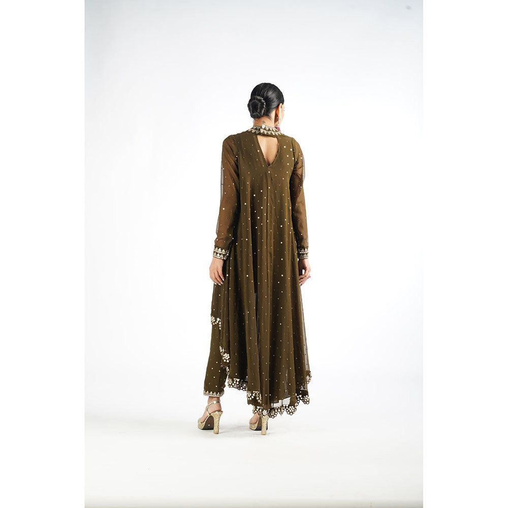 Vvani by Vani Vats Olive Green Kurta & Pant (Set of 2)