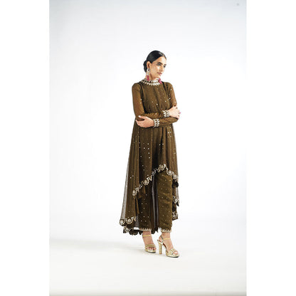 Vvani by Vani Vats Olive Green Kurta & Pant (Set of 2)