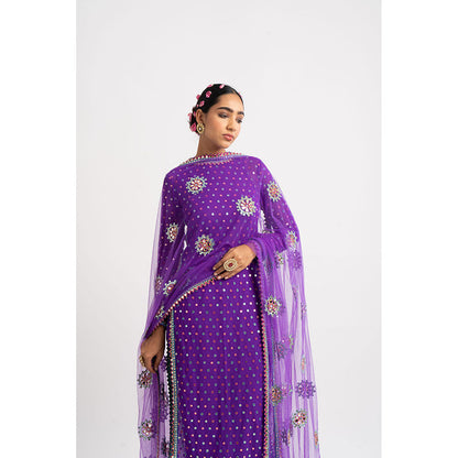 Vvani by Vani Vats Purple Multi Polka Kurta & Pant with Dupatta (Set of 3)