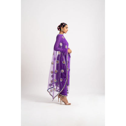 Vvani by Vani Vats Purple Multi Polka Kurta & Pant with Dupatta (Set of 3)