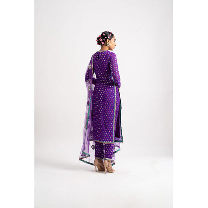 Vvani by Vani Vats Purple Multi Polka Kurta & Pant with Dupatta (Set of 3)