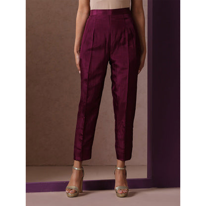 WAZIR C Purple Silk Co-Ord (Set of 2)